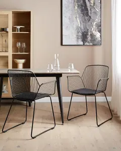 Set of 2 Dining Chairs APPLETON Metal Black