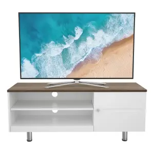 AVF Whitesands 1.2m TV Stand (Satin White & Wood)