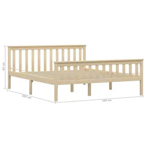 Berkfield Bed Frame Light Wood Solid Pinewood 160x200 cm