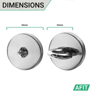 AFIT Round Bathroom Thumbturn & Release Set - Polished Chrome Universal Silver Door Turn and Release Lock for Bathroom Toilet