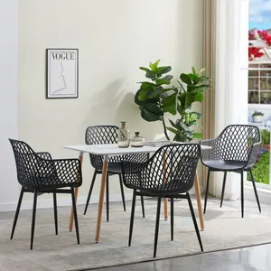 Alzugaray Dining Chair (Set of 4) Black