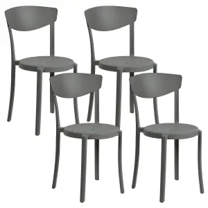 Set of 4 Garden Chairs VIESTE Dark Grey