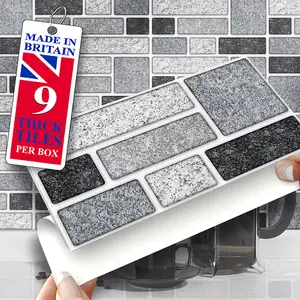 Stick and Go Self Adhesive Stick On Tiles Granite Tablet 8" x 4" Box of 8 Apply over any tile, or directly on to the wall