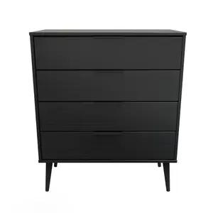 Hong Kong Ready assembled Matt black 4 Drawer Chest of drawers (H)885mm (W)765mm (D)415mm