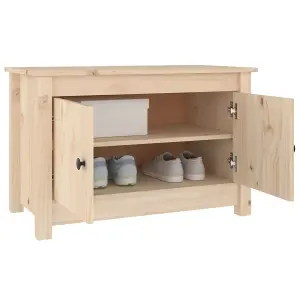 Berkfield Shoe Cabinet 70x38x45.5 cm Solid Wood Pine