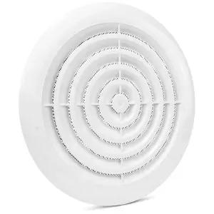 5-inch / 125 mm Circular Ceiling Mounted Air Vent Grille Cover, Round Ventilation Extract/Supply Valve Diffuser (White)