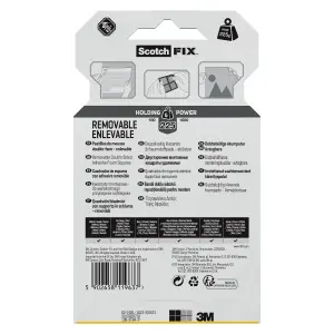 3M Scotch-Fix Removable Grey Mounting Adhesive square (L)12.7mm (W)12.7mm, Pack of 64