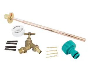 FixTheBog™ Professional 350mm Outside Tap Kit With Through Wall Flange