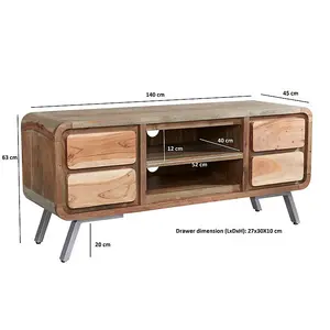 Aspen Plasma Media Unit - Metal/Wood - L45 x W140 x H50 cm