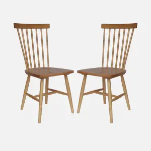 sweeek. Pair of wooden dining chairs Romie Natural 50.8x44.2x90 cm