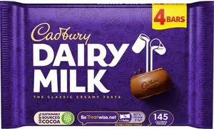 Cadbury Dairy Milk Chocolate Bar 4 Pack 108.8G Box Of 14