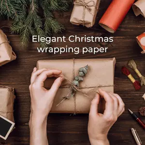 15M Kraft Wrapping Paper Roll for Eco-Friendly Christmas Gift Wrap - Recyclable Brown Craft Paper with Jute Twine 43cm Wide