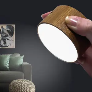 MagLight Magnetic Rotatable LED Wall Light, Wooden Wireless USB Rechargeable Night Light - Sapele Wood