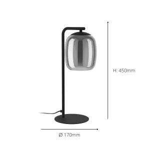 EGLO Ciampino Black Steel & Glass Modern LED Table Lamp