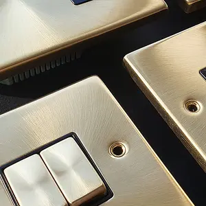 Satin / Brushed Brass 2 Gang Blank Plate - SE Home