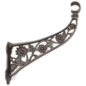 Castelion Single Cast Iron Decorative Flower Hanging Basket Bracket