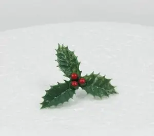 10 Sprigs Of Holly & Berries Christmas Cake Decoration