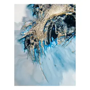 Petra Meikle De Vlas Earthly Motions Canvas Print Blue/Gold (50cm x 40cm)