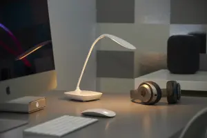 Auraglow Rechargeable Flexi-Neck Dimmable LED Desk Touch Lamp