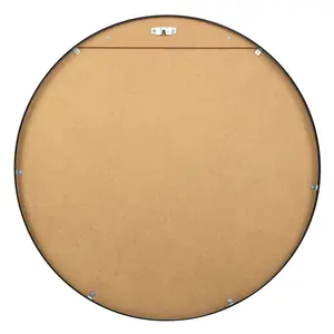 Sasheer - Round Framed Wall Mounted Mirror Black / 80cm H x 80cm W