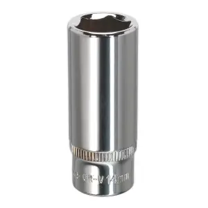 Sealey WallDrive Socket 14mm Deep 1/4" Drive Fully Polished Finish Tool SP1414D