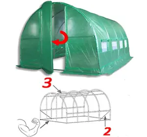 4m x 3m (13' x 10' approx) Pro+ Green Poly Tunnel