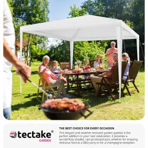 Gazebo Kara - 3 x 3 m, water & UV resistant, guy ropes and pegs included - white