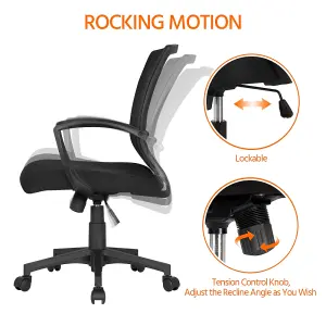 Yaheetech 2-Pack Ergonomic Mid-back Mesh Office Chair - Black