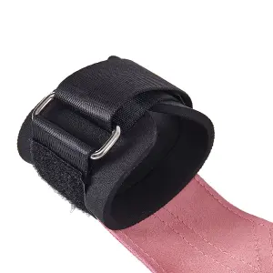 One Size Wrist Straps Weight Lifting Gloves Black and Pink