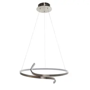 Anson Lighting Navarre Pendant light finished in Satin nickel plate and white silicone