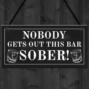 Funny Bar Sign For Home Hanging Garden Pub Plaque Gin Wine Gift