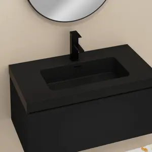 Kaduro 800mm Wall Hung Vanity Unit - Matt Black