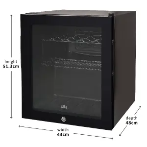 Kuhla KBC1B 46L Lockable Glass Door Wine and Drinks Cooler in Black