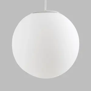 ValueLights Metropolis Silver Globe Ceiling Pendant Shade and B22 GLS LED 6W Warm White 3000K Bulb