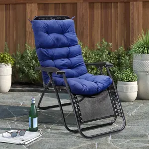 Navy Blue Garden Polyester Patio Chair Cushions Bench Seat Pads Cushion for Outdoors