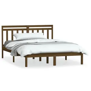 Berkfield Bed Frame Honey Brown Solid Wood Pine 120x200 cm