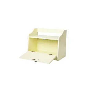 Minack Buttermilk / Cream Wooden Bread Bin, Worktop Storage Box with Shelf