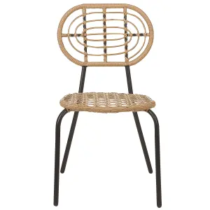 Set of 4 Garden Chairs PRATELLO PE Rattan Natural