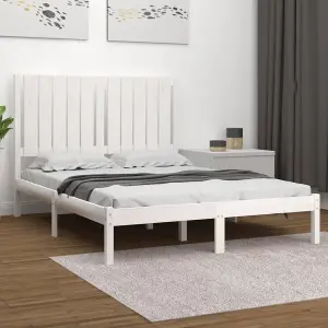 Berkfield Bed Frame White Solid Wood Pine 120x200 cm