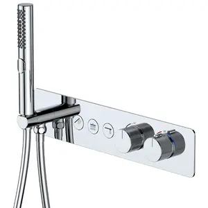 Carmelo Concealed Thermostatic Valve with Triple Outlet & Shower Handset