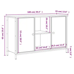 vidaXL TV Cabinet Black 100x35x65 cm Engineered Wood