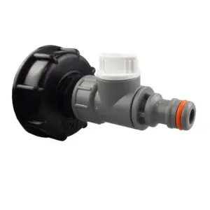 IBC 2 Inch S60X6 Cap with 3/4 Inch BSP Click Lock Valve WL and PTFE Tape Leak Proof Durable Kit