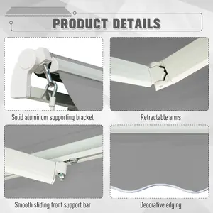 Outsunny Retractable Awning for Door & Window Garden Shelter Canopy 3 x 2m