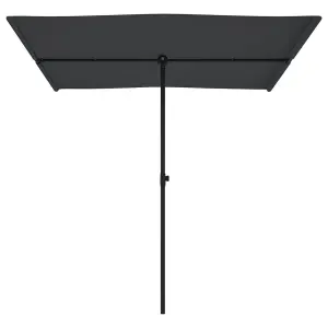 Berkfield Outdoor Parasol with Aluminium Pole 2x1.5 m Black