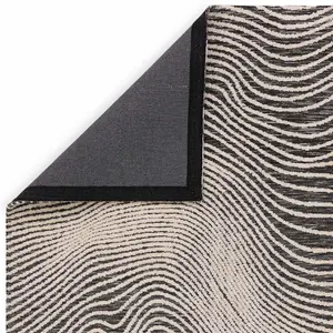 Modern Black Abstract Easy to Clean Rug for Living Room Dining Room & Bedroom-160cm X 230cm