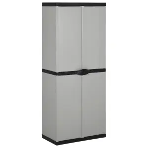 Berkfield Garden Storage Cabinet with 3 Shelves Grey&Black 68x40x168 cm