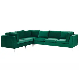 Corner Sofa EVJA Green Velvet Right Hand