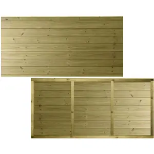 Ultimate Horizontal Tongue & Groove Fence Panel (Pack of 3) Width: 6ft (183cm) x Height: 3ft Interlocking Planks Fully Framed