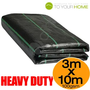 3m by 10m Dihl Weed Membrane Folded Black Polypropylene Weed Membrane