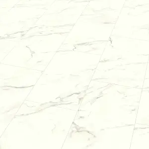 GoodHome Elegance White Marble effect Laminate Flooring Sample